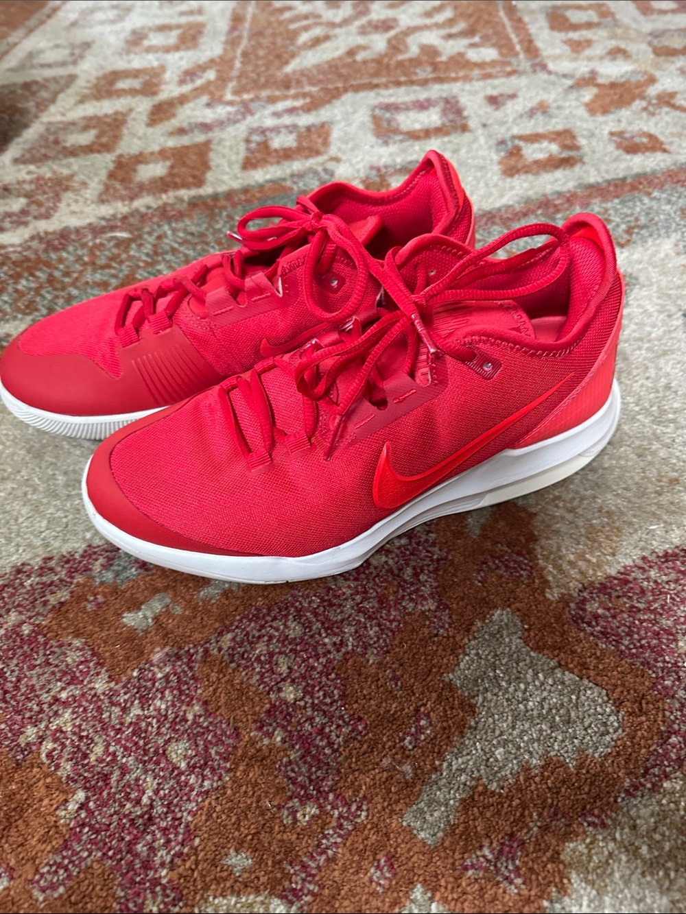 Nike Women's Bright Red Athletic Sneakers with White Sole